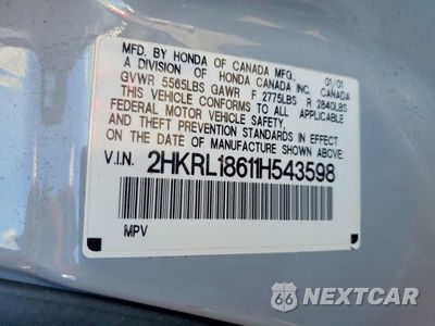 Zdjęcie 13 z 13 samochodu: 2001 HONDA ODYSSEY EX VIN:2HKRL18611H543598 - miniatura