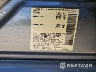 Zdjęcie 12 z 12 samochodu: 2017 NISSAN ALTIMA 2.5 SL VIN:1N4AL3AP0HC179469 - miniatura