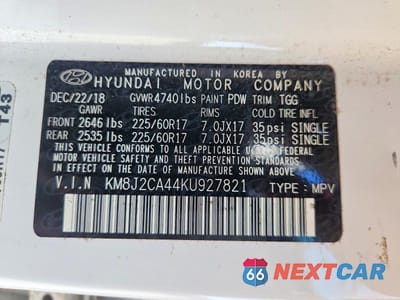 Zdjęcie 14 z 14 samochodu: 2019 HYUNDAI TUCSON SE VIN:KM8J2CA44KU927821 - miniatura