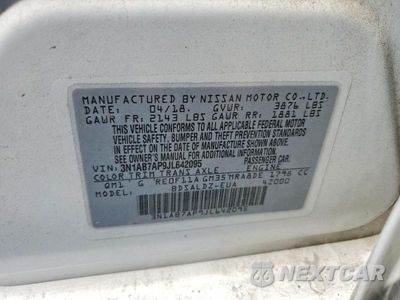 Zdjęcie 12 z 12 samochodu: 2018 NISSAN SENTRA SV VIN:3N1AB7AP9JL642095 - miniatura