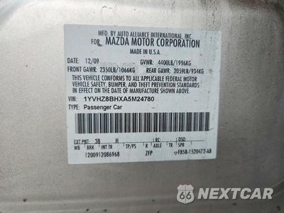 Zdjęcie 13 z 13 samochodu: 2010 MAZDA 6 I VIN:1YVHZ8BHXA5M24780 - miniatura