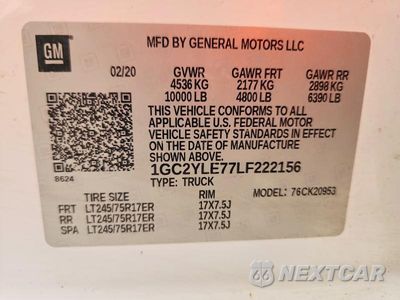 Zdjęcie 12 z 12 samochodu: 2020 CHEVROLET SILVERADO K2500 HEAVY DUTY VIN:1GC2YLE77LF222156 - miniatura