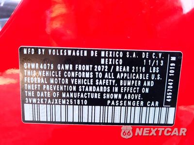 Zdjęcie 12 z 12 samochodu: 2014 VOLKSWAGEN JETTA BASE VIN:3VW2K7AJXEM251810 - miniatura