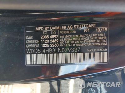 Zdjęcie 12 z 12 samochodu: 2020 MERCEDES-BENZ CLA 250 4MATIC VIN:WDD5J4HB3LN079337 - miniatura