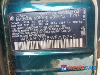 Zdjęcie 12 z 12 samochodu: 1998 BMW 3 SERIES 323 IC VIN:WBABJ7328WEA15790 - miniatura