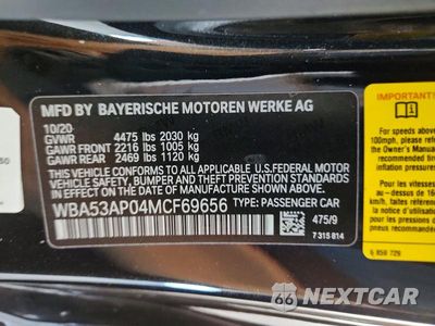Zdjęcie 12 z 12 samochodu: 2021 BMW 430I VIN:WBA53AP04MCF69656 - miniatura