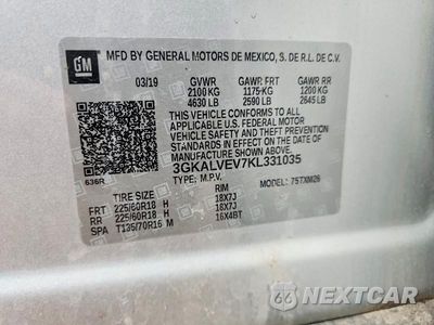 Zdjęcie 13 z 13 samochodu: 2019 GMC TERRAIN SLT VIN:3GKALVEV7KL331035 - miniatura