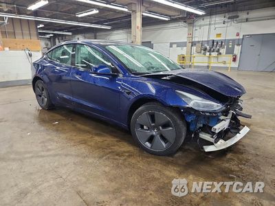 Czwarte zdjęcie samochodu z boku: 2022 TESLA MODEL 3 VIN:5YJ3E1EA7NF370716 - miniatura