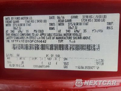 Zdjęcie 13 z 13 samochodu: 2016 FORD F150 SUPER CAB VIN:1FTFX1EG1GFC56642 - miniatura