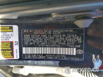 Zdjęcie 12 z 12 samochodu: 2018 TOYOTA CAMRY SE VIN:4T1B11HK4JU604044 - miniatura