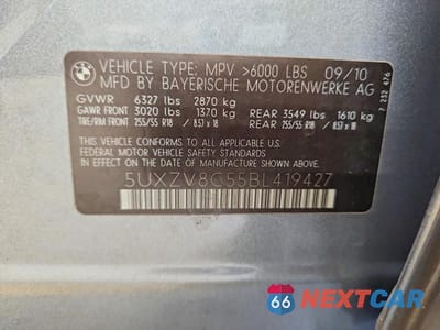 Zdjęcie 13 z 13 samochodu: 2011 BMW X5 XDRIVE50I VIN:5UXZV8C55BL419427 - miniatura