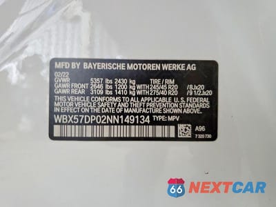 Zdjęcie 13 z 13 samochodu: 2022 BMW X3 XDRIVE30I VIN:WBX57DP02NN149134 - miniatura