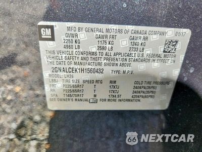 Zdjęcie 12 z 12 samochodu: 2017 CHEVROLET EQUINOX LT VIN:2GNALCEK1H1560432 - miniatura
