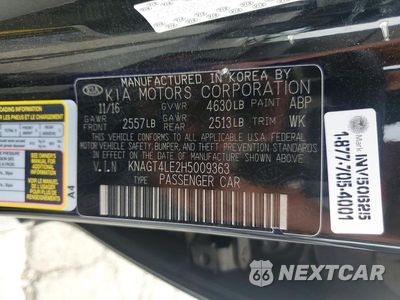 Zdjęcie 12 z 12 samochodu: 2017 KIA OPTIMA HYBRID VIN:KNAGT4LE2H5009363 - miniatura