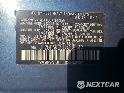 Zdjęcie 12 z 12 samochodu: 2014 SUBARU XV CROSSTREK 2.0 LIMITED VIN:JF2GPAKC5E8238542 - miniatura