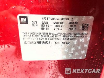 Zdjęcie 12 z 12 samochodu: 2017 CHEVROLET MALIBU PREMIER VIN:1G1ZH5SX8HF160622 - miniatura