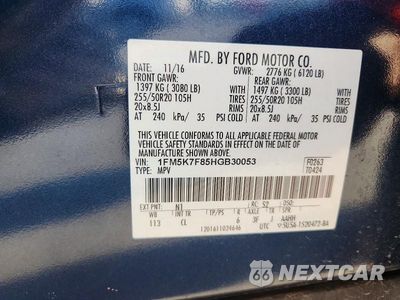 Zdjęcie 14 z 14 samochodu: 2017 FORD EXPLORER LIMITED VIN:1FM5K7F85HGB30053 - miniatura