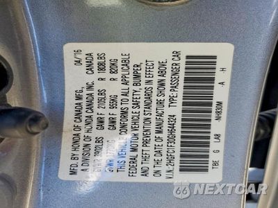 Zdjęcie 12 z 12 samochodu: 2016 HONDA CIVIC EX VIN:2HGFC1F30GH644324 - miniatura