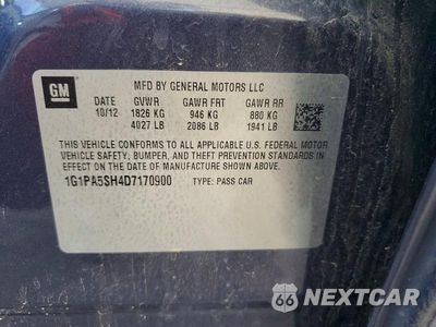 Zdjęcie 12 z 12 samochodu: 2013 CHEVROLET CRUZE LS VIN:1G1PA5SH4D7170900 - miniatura