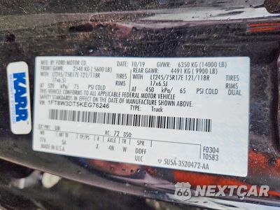 Zdjęcie 12 z 12 samochodu: 2020 FORD F350 SUPER DUTY VIN:1FT8W3DT5KEG76246 - miniatura
