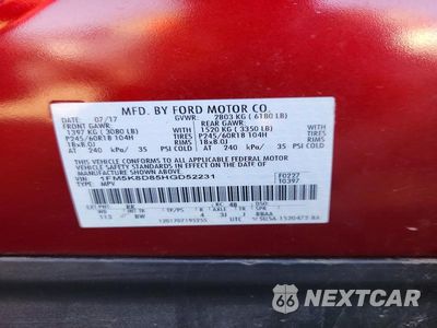 Zdjęcie 14 z 14 samochodu: 2017 FORD EXPLORER XLT VIN:1FM5K8D85HGD52231 - miniatura