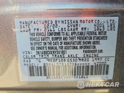Zdjęcie 13 z 13 samochodu: 2022 NISSAN SENTRA SV VIN:3N1AB8CVXNY241861 - miniatura