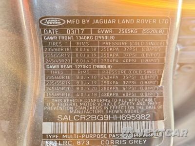 Zdjęcie 13 z 13 samochodu: 2017 LAND ROVER DISCOVERY SPORT HSE VIN:SALCR2BG9HH695982 - miniatura
