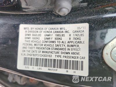 Zdjęcie 12 z 12 samochodu: 2012 HONDA CIVIC LX VIN:2HGFB2F51CH303163 - miniatura