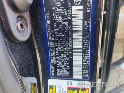Zdjęcie 12 z 12 samochodu: 2019 TOYOTA CAMRY SE VIN:4T1B11HK8KU739125 - miniatura
