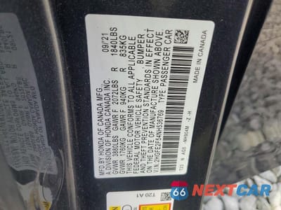 Zdjęcie 12 z 12 samochodu: 2022 HONDA CIVIC SPORT VIN:2HGFE2F54NH536769 - miniatura