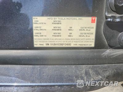 Zdjęcie 12 z 12 samochodu: 2016 TESLA MODEL S VIN:5YJSA1E20GF124593 - miniatura