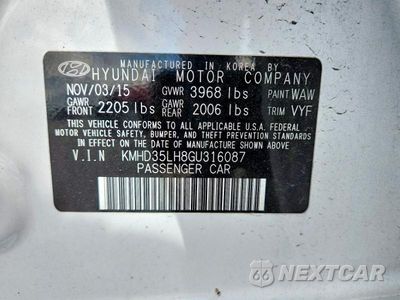 Zdjęcie 12 z 12 samochodu: 2016 HYUNDAI ELANTRA GT BASE VIN:KMHD35LH8GU316087 - miniatura