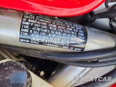 Zdjęcie 9 z 9 samochodu: 2007 KAWASAKI EX650 A VIN:JKAEXEA177A029810 - miniatura