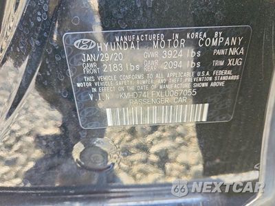 Zdjęcie 13 z 13 samochodu: 2020 HYUNDAI ELANTRA SE VIN:KMHD74LFXLU067055 - miniatura