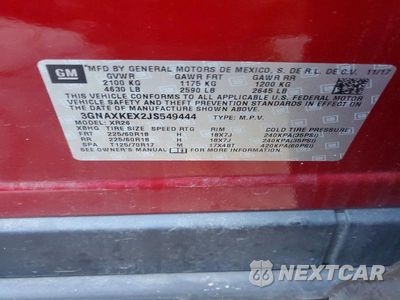 Zdjęcie 12 z 12 samochodu: 2018 CHEVROLET EQUINOX LT VIN:3GNAXKEX2JS549444 - miniatura