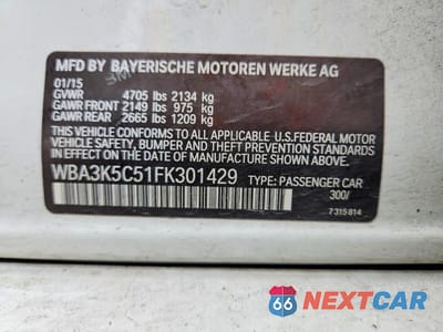Zdjęcie 13 z 13 samochodu: 2015 BMW 328 D XDRIVE VIN:WBA3K5C51FK301429 - miniatura