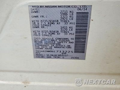 Zdjęcie 14 z 14 samochodu: 2014 NISSAN PATHFINDER S VIN:5N1AR2MM9EC713225 - miniatura