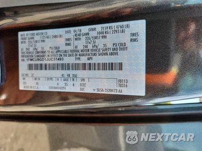 Zdjęcie 12 z 12 samochodu: 2018 FORD ESCAPE SE VIN:1FMCU9GD1JUC31493 - miniatura