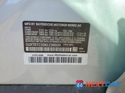 Zdjęcie 13 z 13 samochodu: 2019 BMW X3 SDRIVE30I VIN:5UXTR7C50KLE98609 - miniatura
