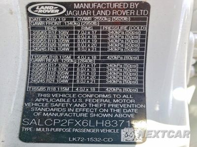 Zdjęcie 12 z 12 samochodu: 2020 LAND ROVER DISCOVERY SPORT SE VIN:SALCP2FX6LH837150 - miniatura