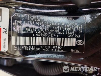 Zdjęcie 12 z 12 samochodu: 2012 TOYOTA AVALON BASE VIN:4T1BK3DB6CU457744 - miniatura