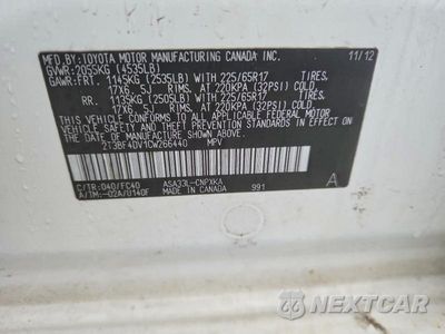Zdjęcie 12 z 12 samochodu: 2012 TOYOTA RAV4 BASE VIN:2T3BF4DV1CW266440 - miniatura