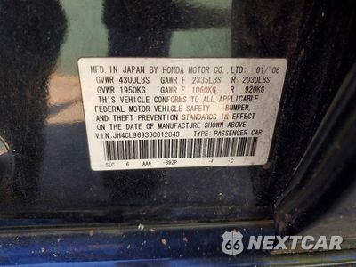 Zdjęcie 12 z 12 samochodu: 2006 ACURA TSX VIN:JH4CL96936C012843 - miniatura