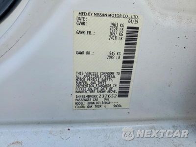 Zdjęcie 12 z 12 samochodu: 2019 NISSAN ALTIMA S VIN:1N4BL4BVXKC237652 - miniatura