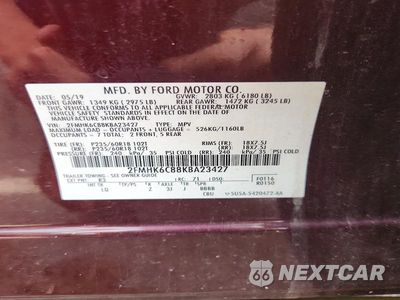 Zdjęcie 13 z 13 samochodu: 2019 FORD FLEX SEL VIN:2FMHK6C88KBA23427 - miniatura