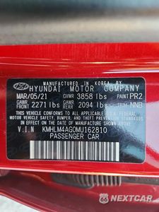 Zdjęcie 12 z 12 samochodu: 2021 HYUNDAI ELANTRA SEL VIN:KMHLM4AG0MU162810 - miniatura