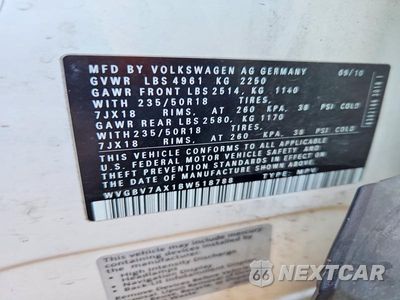 Zdjęcie 12 z 12 samochodu: 2011 VOLKSWAGEN TIGUAN S VIN:WVGBV7AX1BW518788 - miniatura