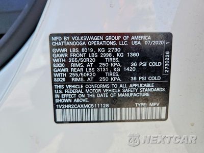 Zdjęcie 14 z 14 samochodu: 2021 VOLKSWAGEN ATLAS SE VIN:1V2HR2CAXMC511128 - miniatura