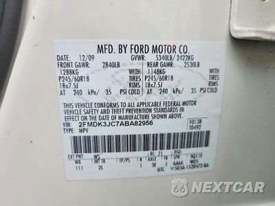 Zdjęcie 14 z 14 samochodu: 2010 FORD EDGE VIN:2FMDK3JC7ABA82956 - miniatura