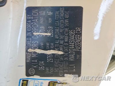 Zdjęcie 12 z 12 samochodu: 2004 KIA AMANTI BASE VIN:KNALD124445044385 - miniatura